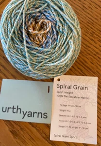 Urth Yarns SPIRAL GRAIN Sport weight Superwash Merino Yarn Gradient color ELM - Picture 1 of 5