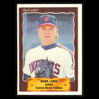 Tarjeta de béisbol Mark Lewis #1299 1990 ProCards Canton-Akron Indians MLB casi nueva Foto 1 de 3