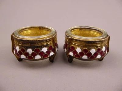 Gran par de salinas esmaltadas de la Unión Soviética, salsas - rusas Foto 1 de 4