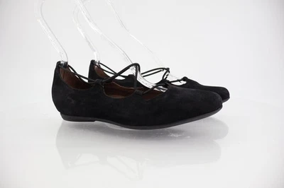 Earthies Essen Ballet Pisos 7.5 B Jaulas Correa Elástica Negro Gamuza Cómodo Puntiagudo Foto 1 de 4