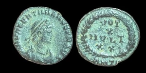 Valentinian I Follis VOT V MVLT X in wreath BSIRM Sirmium 365-375 - Picture 1 of 3
