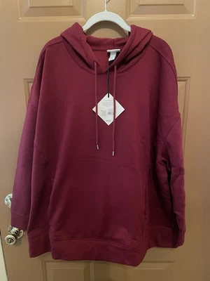AVA & VIV Women's Hoodie Sweat Shirt Size 4X (28/30) Burgundy New with Tags - Image 1 of 4