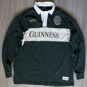 Vintage Guinness Rugby Poloshirt Herren Gr. XXL Grün Langarm Official - Bild 1 von 7