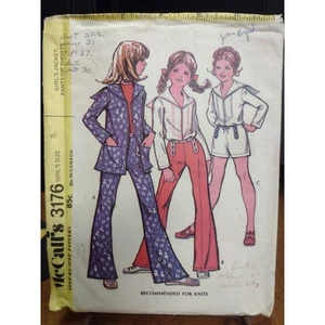 Chaqueta, pantalón o pantalón corto vintage McCall's patrón 3176 para niñas talla 7 (1972) - Imagen 1 de 2