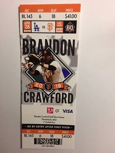 SAN FRANCISCO GIANTS VS LOS ANGELES DODGERS APRIL 28, 2018 TICKET STUB - Picture 1 of 1