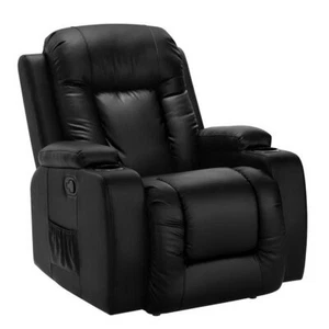 Artiss Recliner Chair Electric Massage Chairs Leather Lounge Sofa Heated Black - Picture 1 of 7