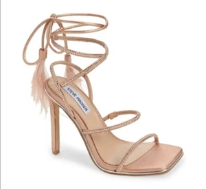 Steve Madden neu ohne Karton sexy High Heel roségoldene silberne Schnür-Pumps Sandalen Gr. 10 M - Bild 1 von 9