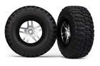 Traxxas 6873 Bf Goodrich T/A Km2 Tires And Satin Chrome Wheels For Slash 2Wd Rea