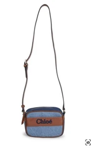 Chloe Woody Denim Shoulder Bag NWT New Girls Leather Purse - Picture 1 of 9