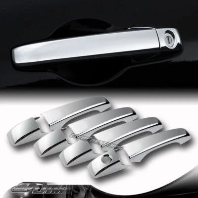 MIRROR CHROME DOOR HANDLE COVER CAPS TRIM 8-PCS FIT 07-10 JEEP PATRIOT/COMPASS - Image 1 of 2