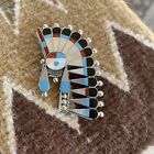 Beautiful Zuni Inlay Woman Head Dress Pendant/Brooch  Very Detailed “BEAUTIFUL “