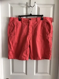 Arizona Jean Co Chino Shorts Mens Size 38 Coral Orange Flat Front Casual - Picture 1 of 6