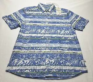 NWT Tommy Bahama Maldonado Stripe Camp Shirt Mens Size Medium Mountain Bluebell - Picture 1 of 10
