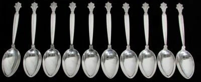 GEORG JENSEN ACANTHUS 10 PLATA ESTERLINA 7 3/8" OVALADA POSTRE/CUCHARA SOPA Foto 1 de 4