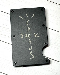 Cartera táctica minimalista de metal con gato de cactus, billetera delgada con tarjetero RFID - Imagen 1 de 8