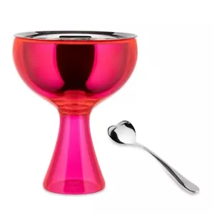 Alessi Big Love Ice Cream Bowl and Spoon, Pink - Picture 1 of 3
