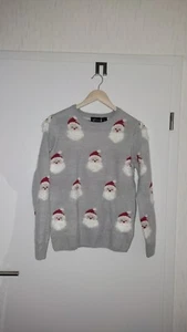 Damen Up2 Fashion Weihnachtspullover Gr.S Grau Mit Weihnachtsmännern Neuwertig  - Bild 1 von 7