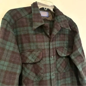 Pendleton Black Watch Tartan kariert 100 % Wolle Knopfleiste Hemd Herren Large grün - Bild 1 von 7