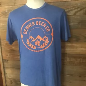 Denver Beer Co. Arvada Co. Blue Orange Logo Men's T-shirt Size Large Broncos - Picture 1 of 7