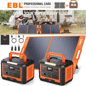 EBL Power Station 1000W 500W Solar Generator /100W Portable Solar Panel - Picture 1 of 28