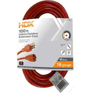HDX 100 Fuß 16/3 belastbar Innenbereich/Aussenbereich Verlängerungskabel, orange - Bild 1 von 4