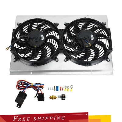 For Radiator 1982-2002 Chevy S10 Blazer Corvette Aluminum Shroud Fan+ Thermostat - Image 1 of 4