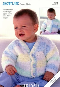 Sirdar Snowflake Chunky Magic Knitting Pattern 1529 Baby Kid Cardigans Easy Knit - Picture 1 of 2