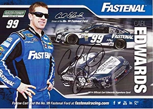 AUTOGRAPHED 2014 Carl Edwards #99 Fastenal Racing Team (Roush) Signed NASCAR 5X7 - Picture 1 of 1