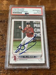 Jose Iglesias IP Signed Topps Card Psa Dna Coa Slabbed Red Sox Autographed