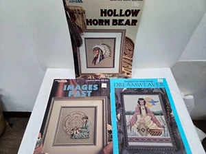 SouthWest Native American Cross Stitch Charts Patterns(3) Horn Bear Dreamweaver - Picture 1 of 10
