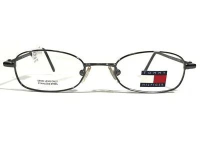 Monturas de gafas Tommy Hilfiger TH 2007 DKGUN para niños negras grises redondas 44-18-115 Foto 1 de 4