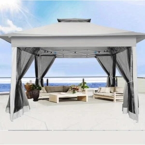 12x12 Outdoor Pop-up Gazebo Canopy with Mosquito Netting 2-Tiered Vented - Picture 1 of 8