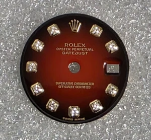 Esfera de diamantes Rolex genuina de fábrica para viñeta roja Datejust/President 26 mm - Imagen 1 de 3
