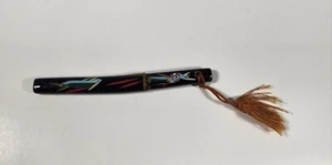 VINTAGE JAPANESE MINIATURE SAMURAI KATANA SWORD LETTER OPENER KNIFE PAINTED - Picture 1 of 15