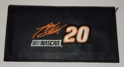 Cubierta de chequera Tony Stewart #20 Nascar bordada cuero negro Rico Foto 1 de 4