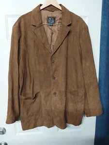 Jos A Bank Suede Jacket Men’s XXL Carmel Brown Lined Casual Everyday - Picture 1 of 9