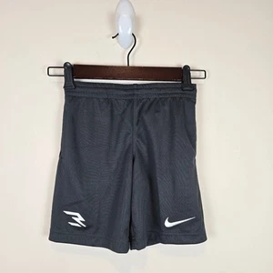 Nike 3Brand Badge Mesh Shorts Size 6 Boys Anthracite Gray Elastic Waist - Picture 1 of 4