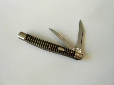 Винтажный Imperial США в полоску карнавал аркада приз два лезвия карманный нож - Изображение 1 из 4