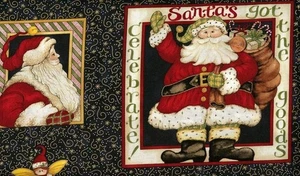 CLEARANCE - SANTA'S GOT THE GOODS' SAMPLER PANEL CHRISTMAS - CLOTHWORKS - Picture 1 of 3