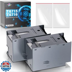 T6715 T6716 Scatola Manutenzione Inchiostro Ricambio Compatibile per Epson Workforce Pr - Foto 1 di 5