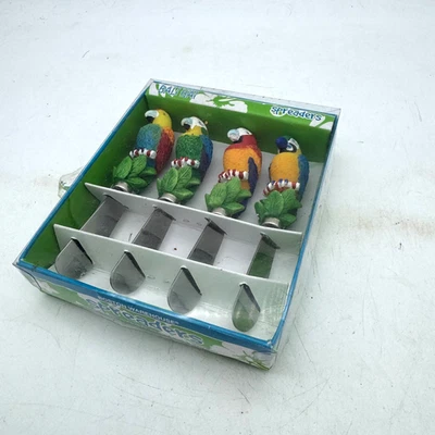 Juego de 4 cuchillos esparcidores de loros Boston Warehouse Bali Hai decoración tropical nuevo en caja Foto 1 de 4