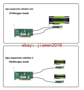 PCI Express x16 to Two SlimSAS SFF-8654 8i Adapter PCI-E TO 2 SFF8654 - Picture 1 of 4