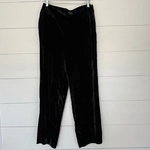 Talbots Women’s 12 Black Velvet Pants Pull On - Picture 1 of 5
