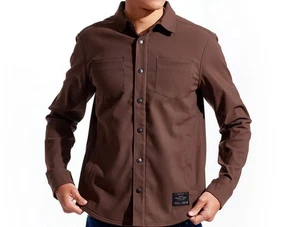 Pearl iZumi Men M Rove Thermal Shirt Sherpa Lined Snap Button Cycling Technical  - Picture 1 of 15