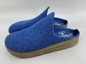 Asportuguesas Damen Filz Schuhe Indigo Blau Wolle Slipper Größe 38 US 7 - Bild 1 von 7
