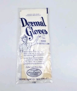 Guantes dérmicos vintage NOS blanco algodón protección de manos para hombre médicos regulares - Imagen 1 de 4