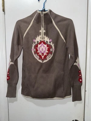 Suéter Pullover Athleta Mujer Cuarto Cremallera con Bolsillos M 100% Algodón Foto 1 de 4