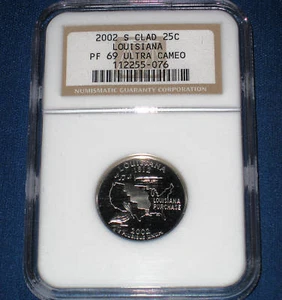 2002-S LOUISIANA STATEHOOD GEM PROOF QUARTER- NGC GRADED PF-69 (FREE SHIPPING!!) - Picture 1 of 2