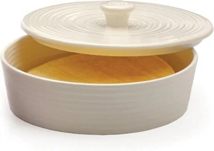 RSVP Stoneware Tortilla Warmer with Lid 8.5" White Server, Microwave & Oven Safe - Picture 1 of 3