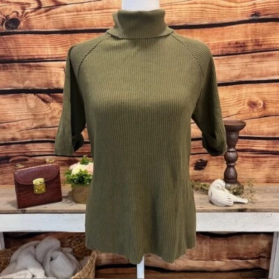 Pierre Cardin Womens 100% Cotton Ribbed Turtleneck Sweater Size L - Image 1 of 4